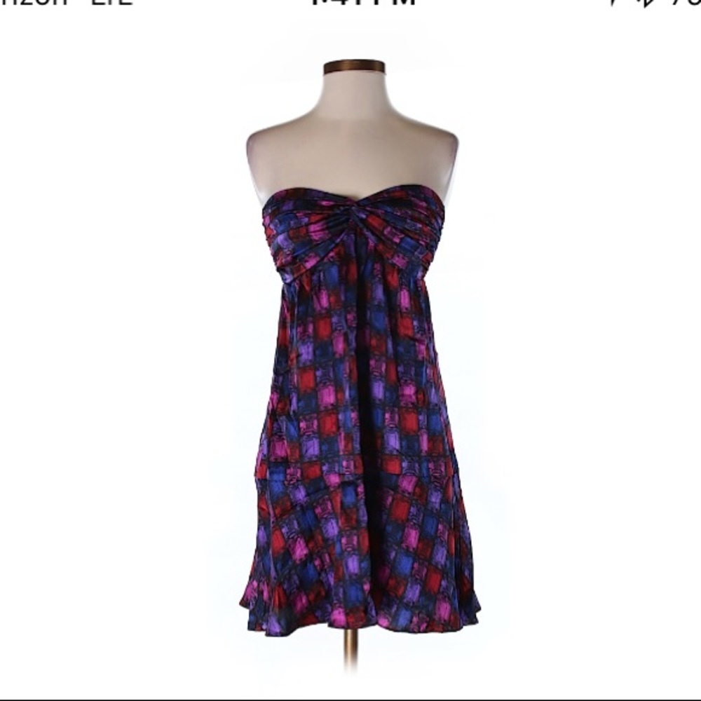 Silk strapless dress